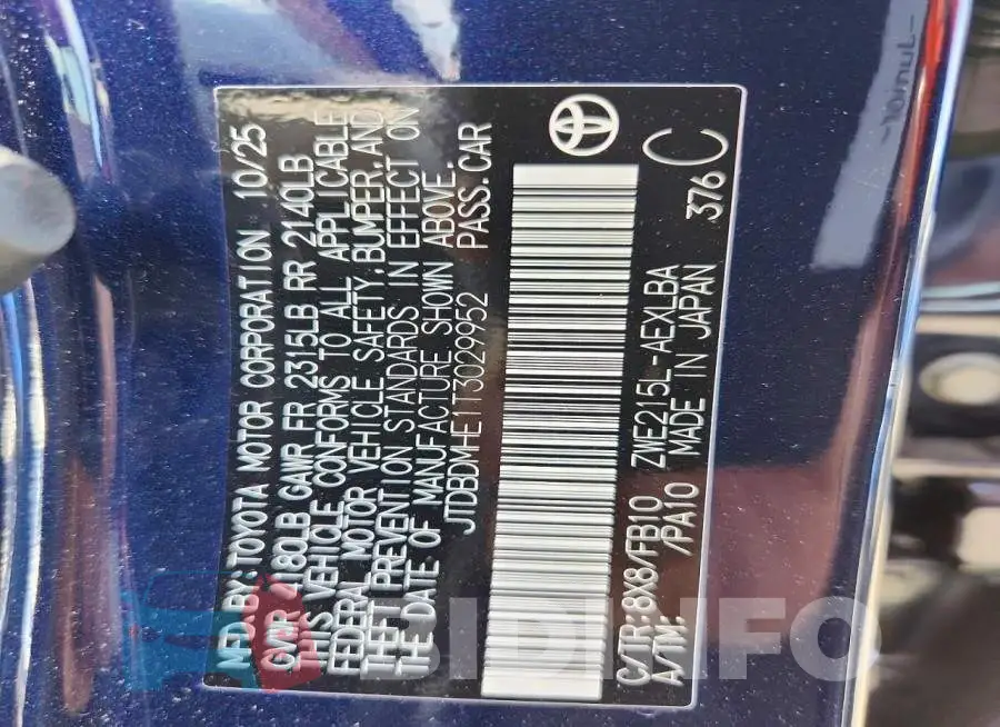 JTDBDMHE1T3029952 Photo# 13