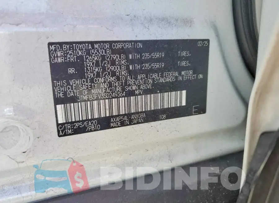 JTMFB3FV3SD249364 Photo# 14