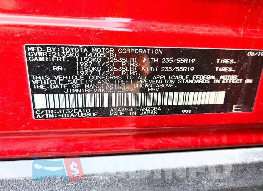 JTMN1RFV4KD520899 Photo# 13