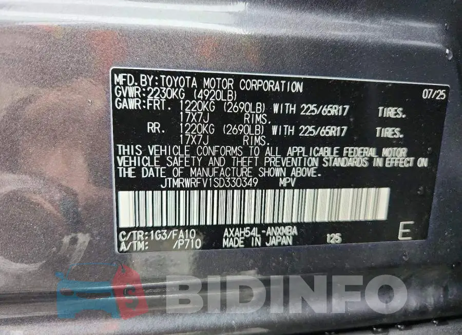 JTMRWRFV1SD330349 Photo# 13