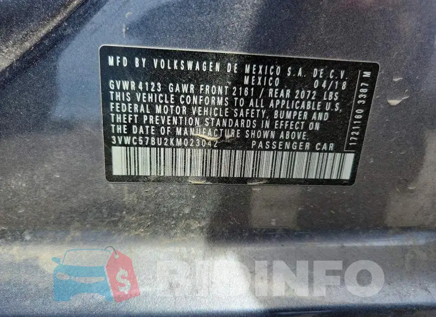 3VWC57BU2KM023042 Photo# 12