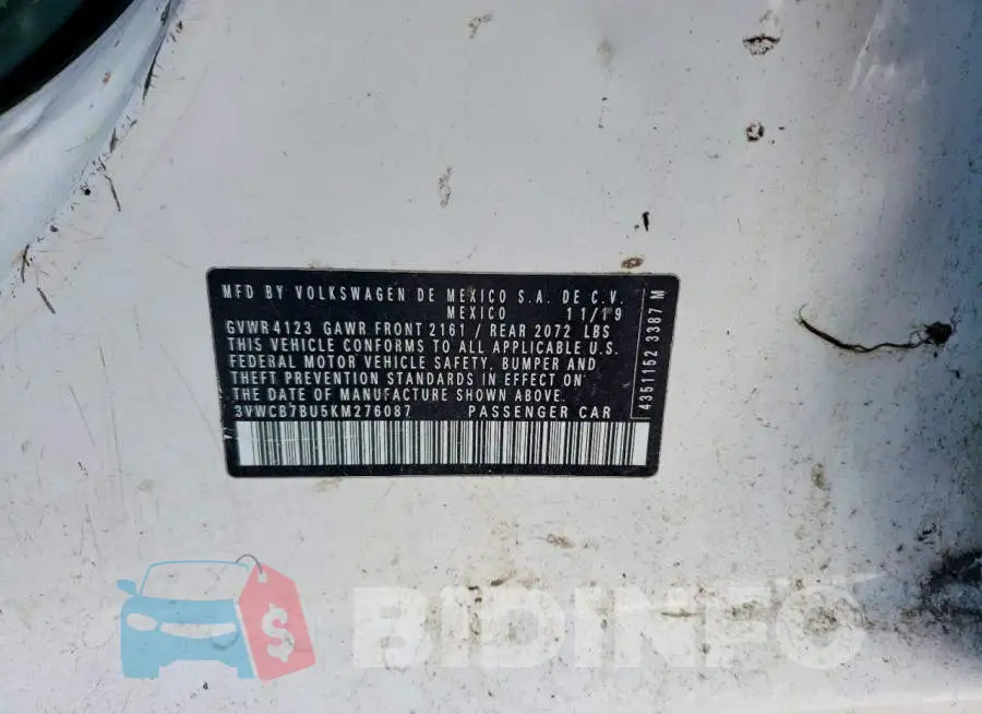 3VWCB7BU5KM276087 Photo# 12