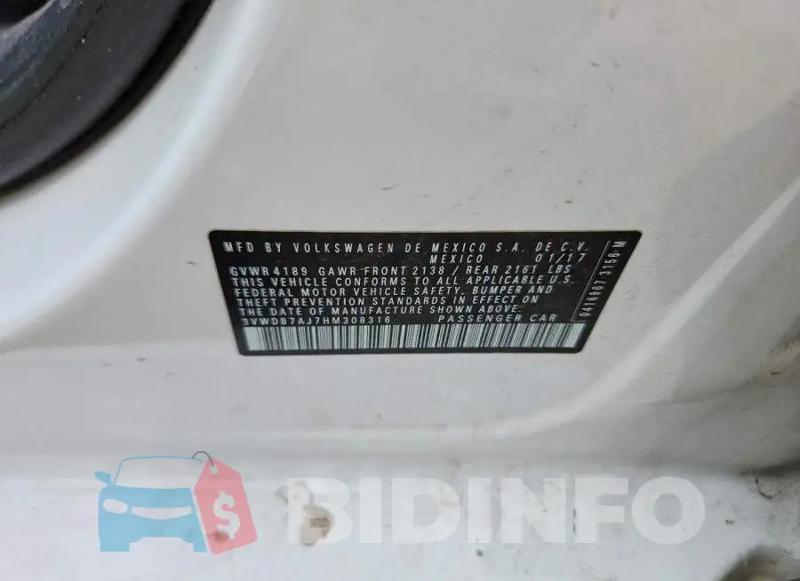 3VWDB7AJ7HM308316 Photo# 12