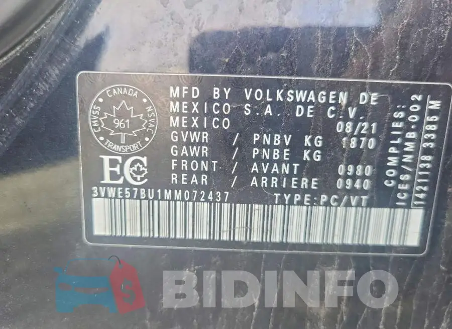 3VWE57BU1MM072437 Photo# 12