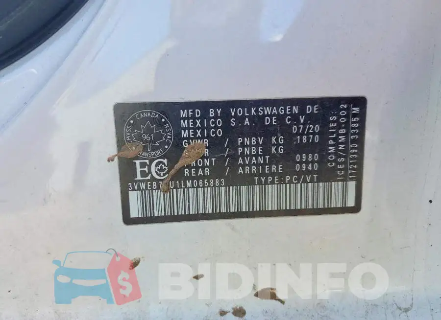 3VWEB7BU1LM065883 Photo# 12