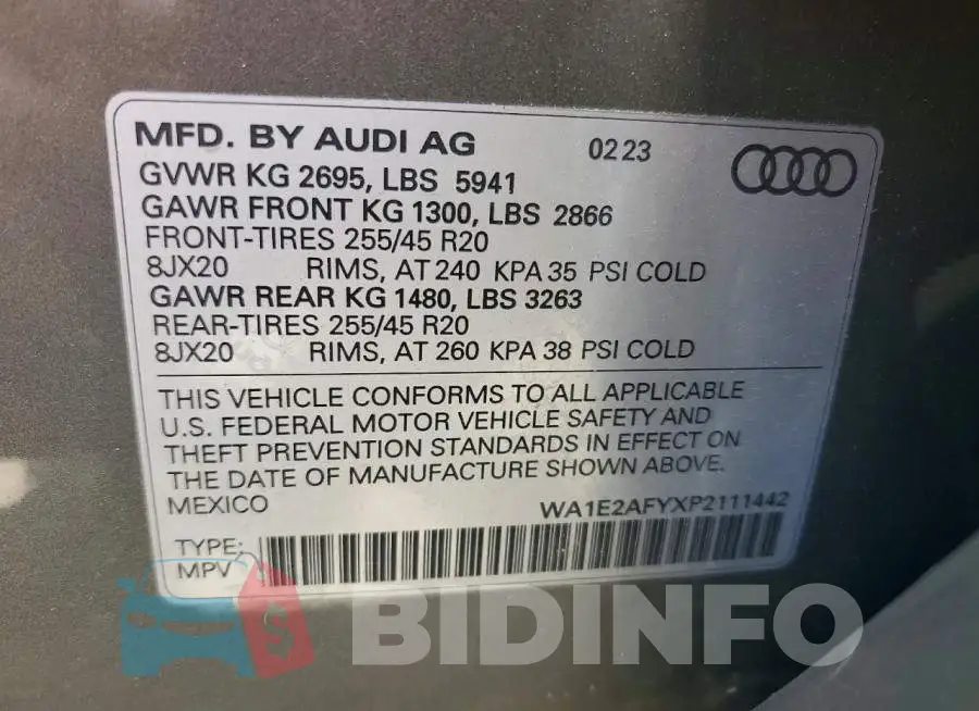 WA1E2AFYXP2111442 Photo# 13