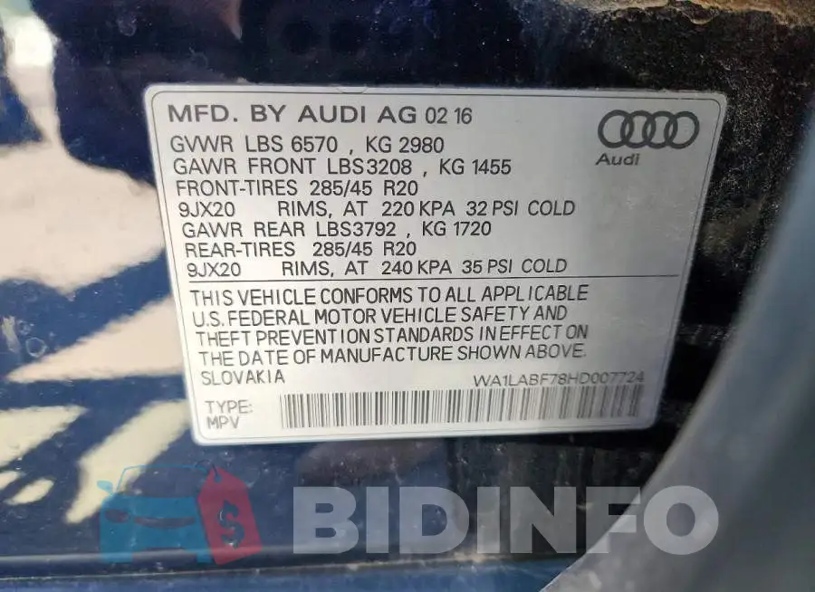 WA1LABF78HD007724 Photo# 14