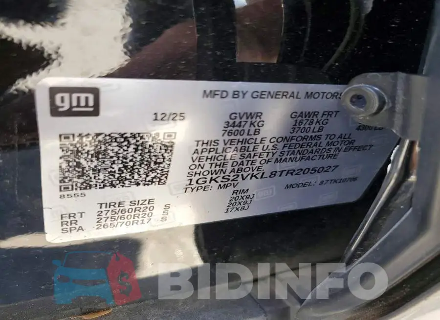 1GKS2VKL8TR205027 Photo# 14