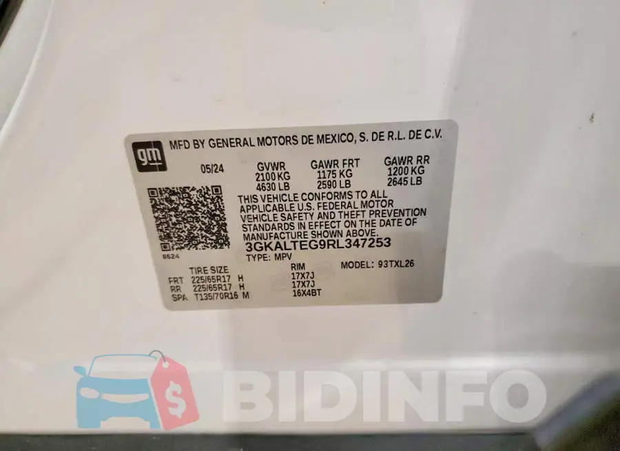3GKALTEG9RL347253 Photo# 13