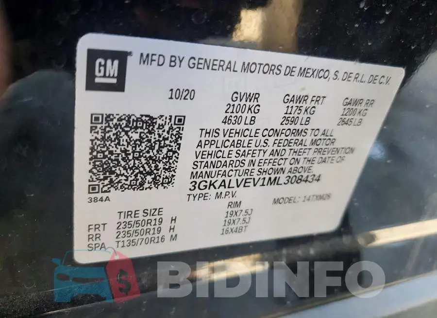 3GKALVEV1ML308434 Photo# 13
