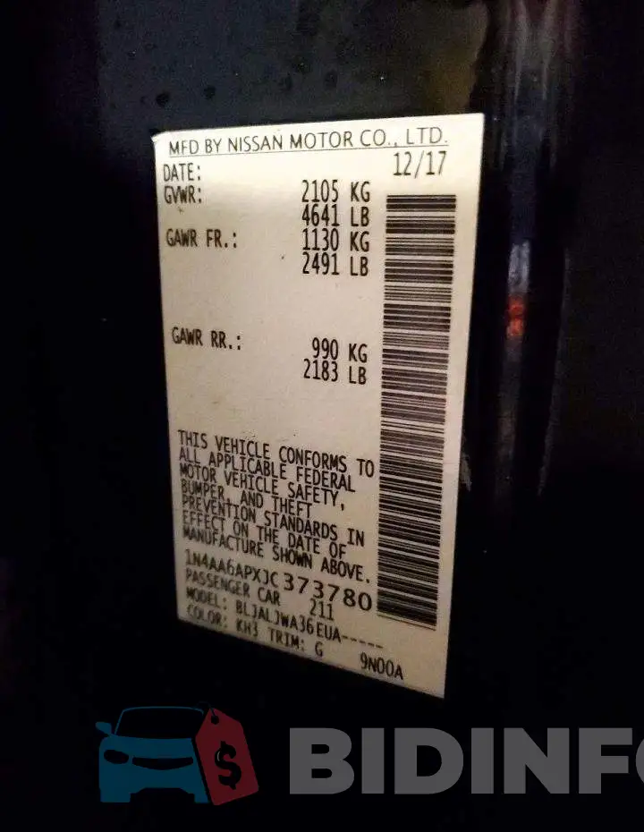 1N4AA6APXJC373780 Photo# 12