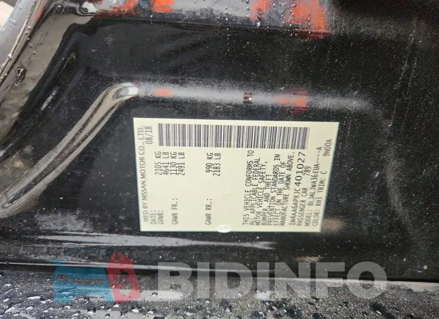 1N4AA6APXJC401027 Photo# 12