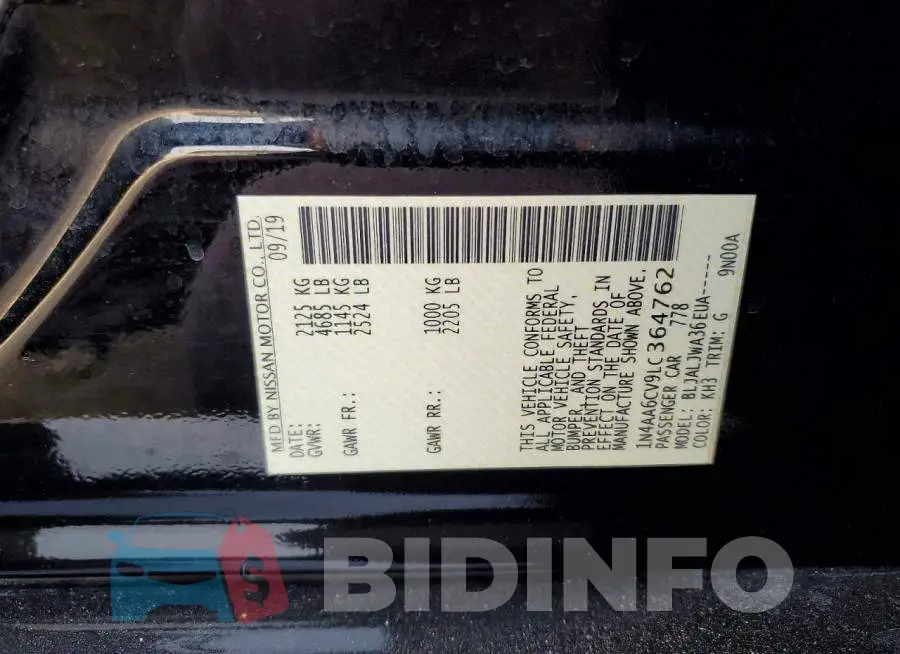 1N4AA6CV9LC364762 Photo# 13