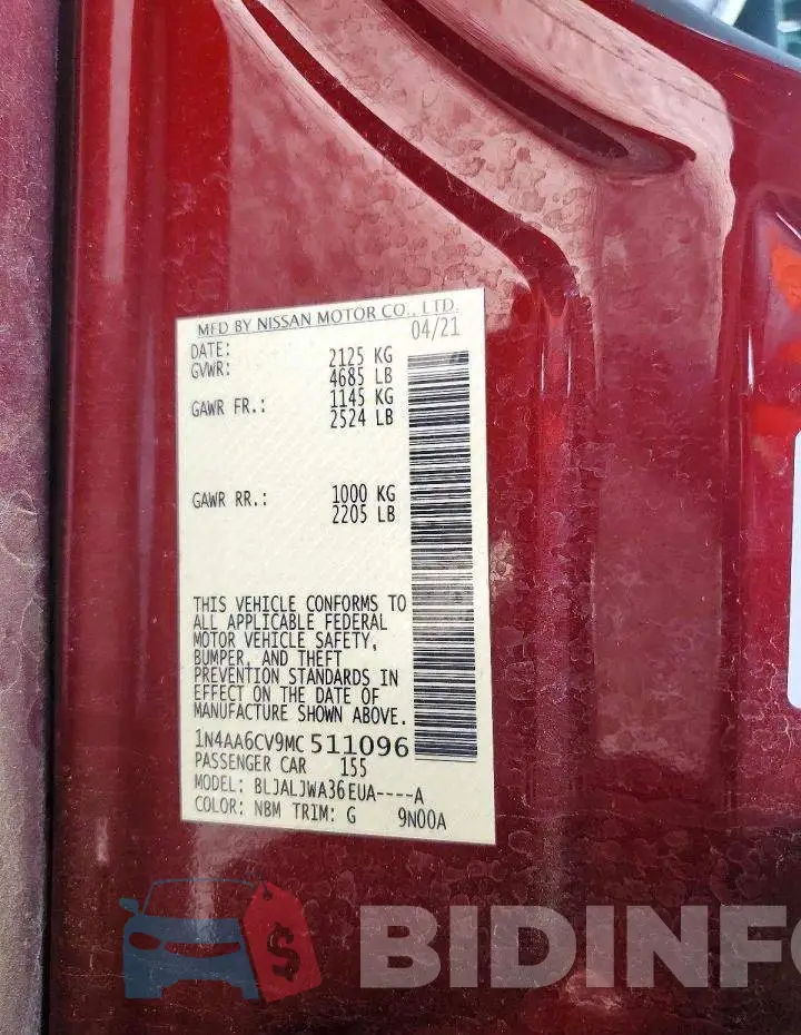1N4AA6CV9MC511096 Photo# 12