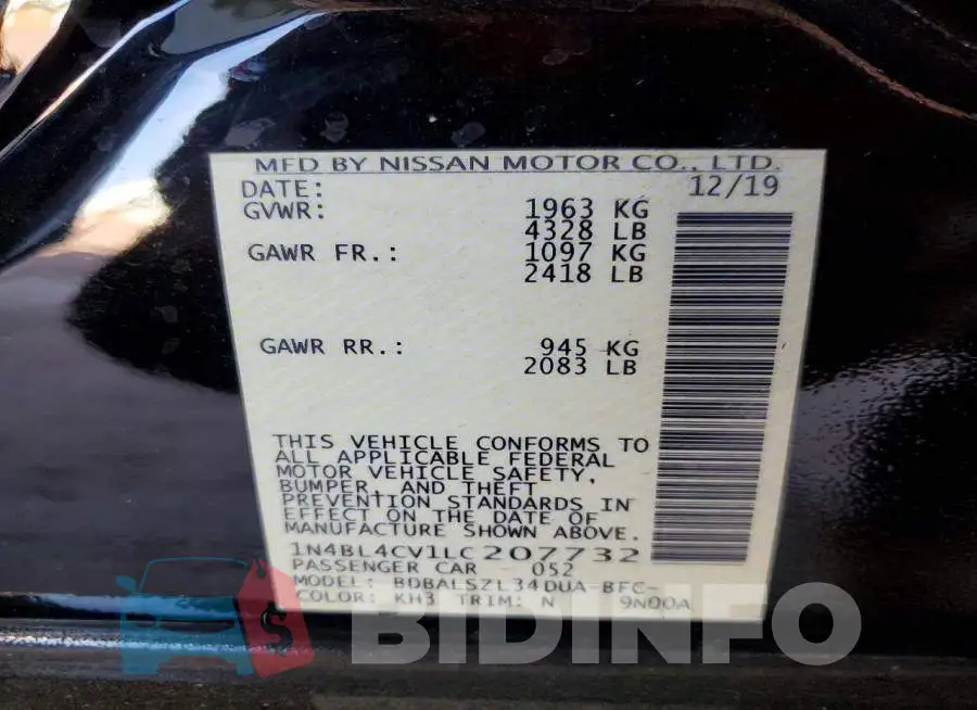 1N4BL4CV1LC207732 Photo# 13