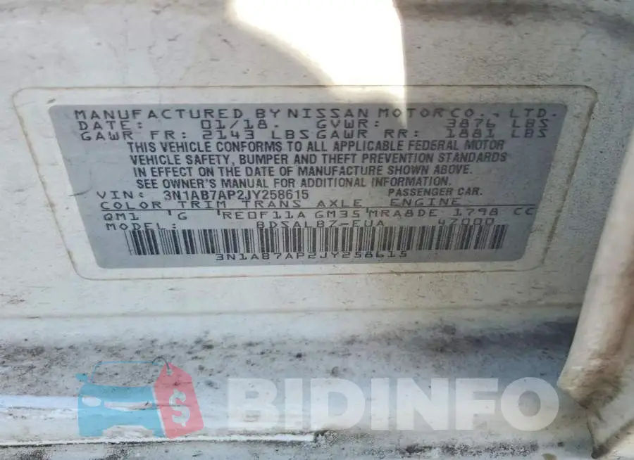 3N1AB7AP2JY258615 Photo# 12