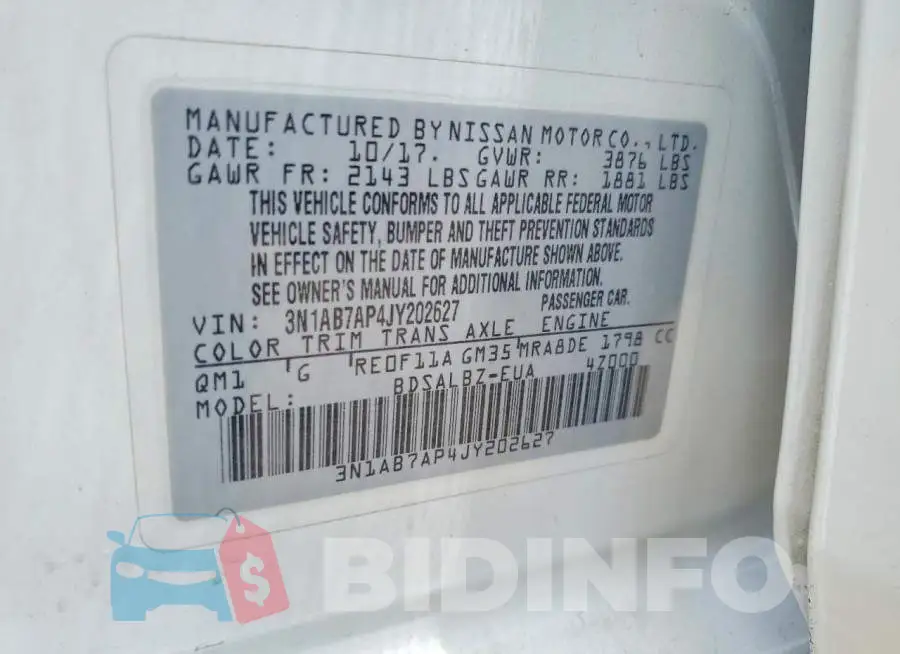 3N1AB7AP4JY202627 Photo# 12