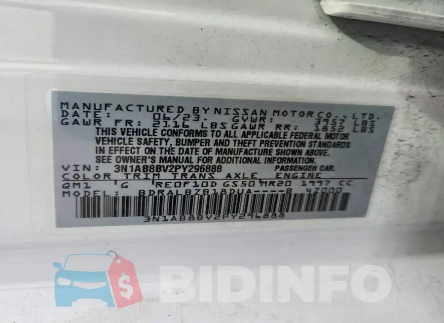 3N1AB8BV2PY296888 Photo# 12