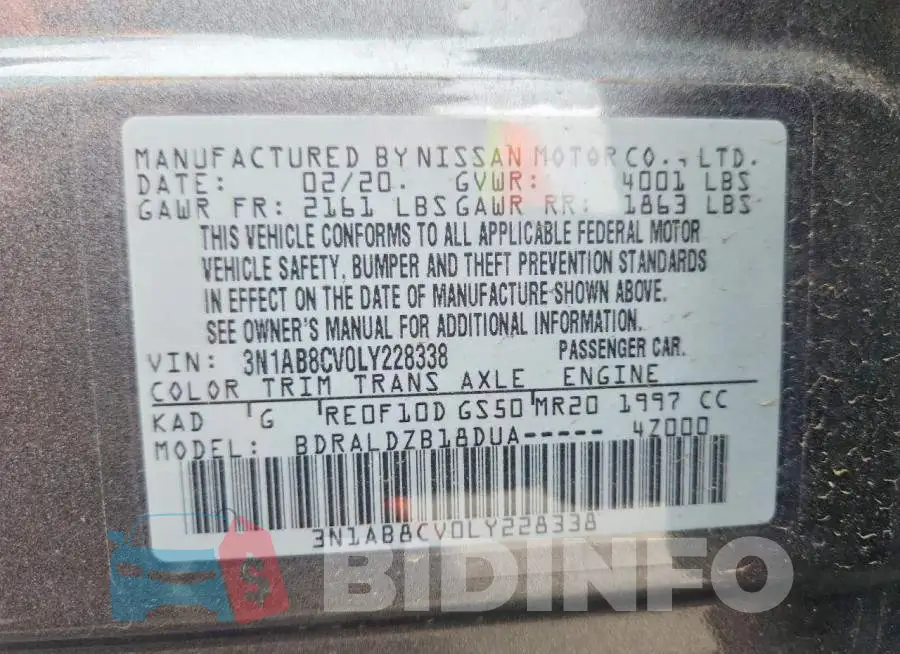 3N1AB8CV0LY228338 Photo# 12