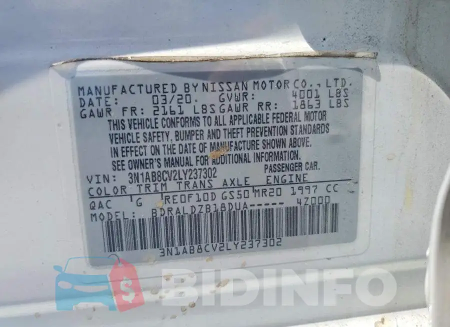 3N1AB8CV2LY237302 Photo# 12