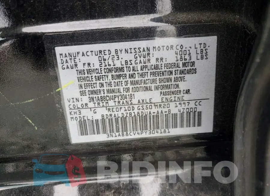 3N1AB8CV4PY304181 Photo# 12
