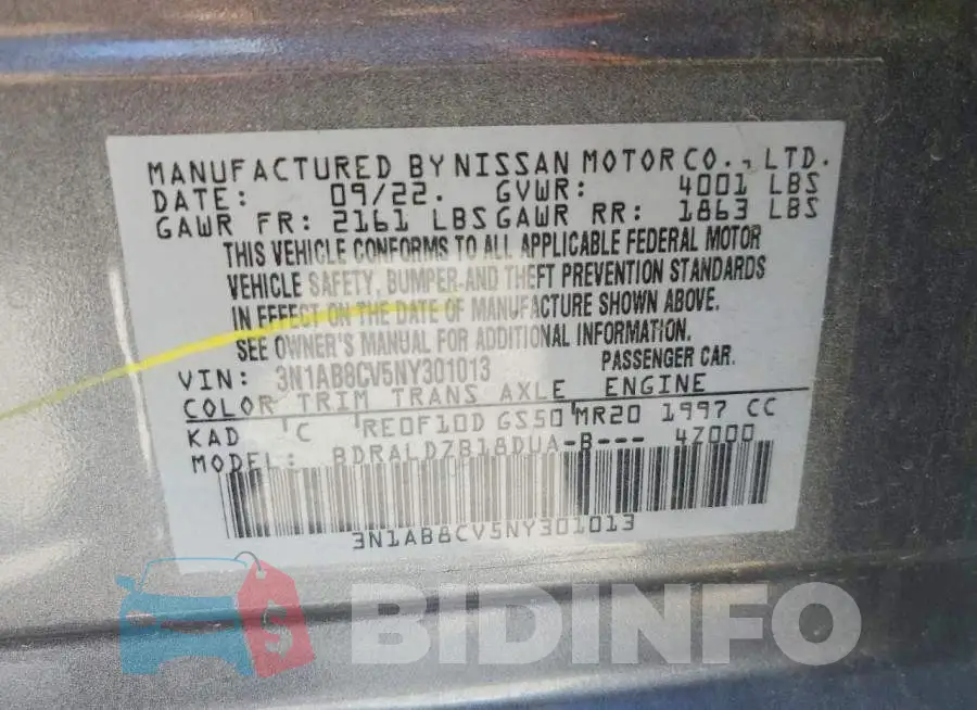 3N1AB8CV5NY301013 Photo# 12