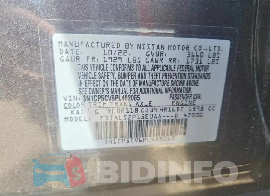 3N1CP5CV6PL482065 Photo# 14