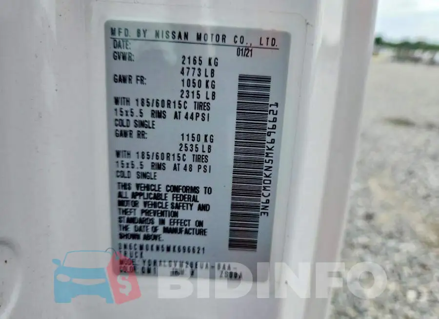 3N6CM0KN5MK696621 Photo# 13