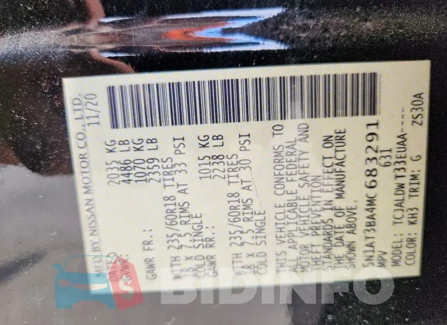 5N1AT3BA4MC683291 Photo# 13