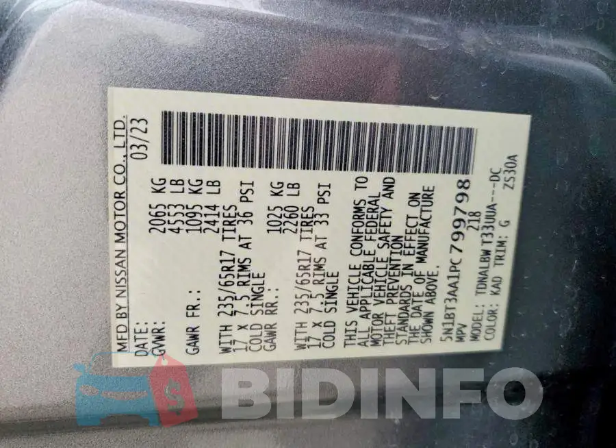 5N1BT3AA1PC799798 Photo# 13
