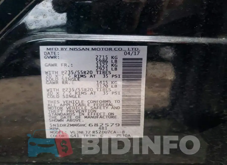 5N1DR2MM6HC682579 Photo# 13