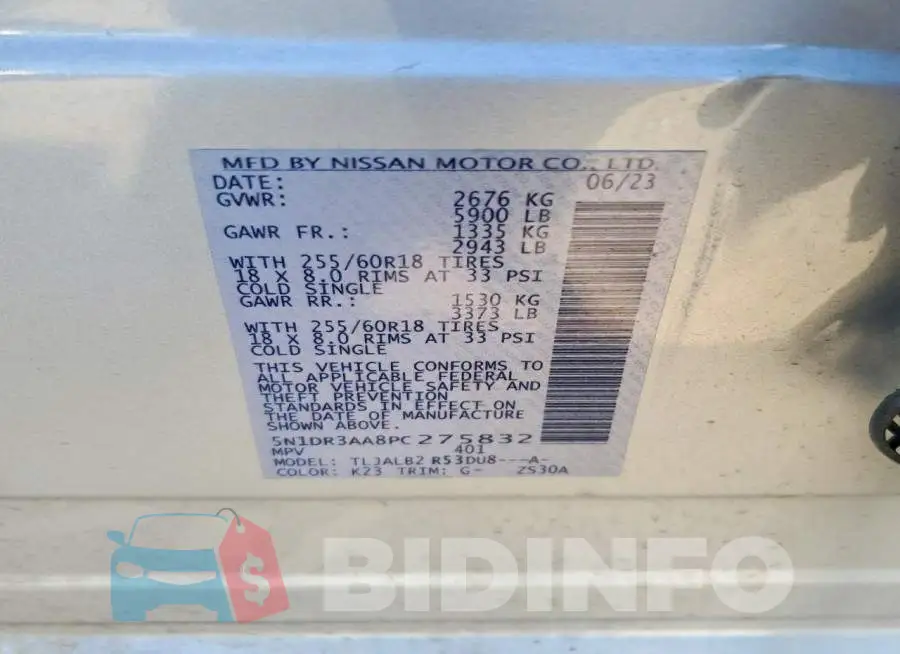 5N1DR3AA8PC275832 Photo# 12