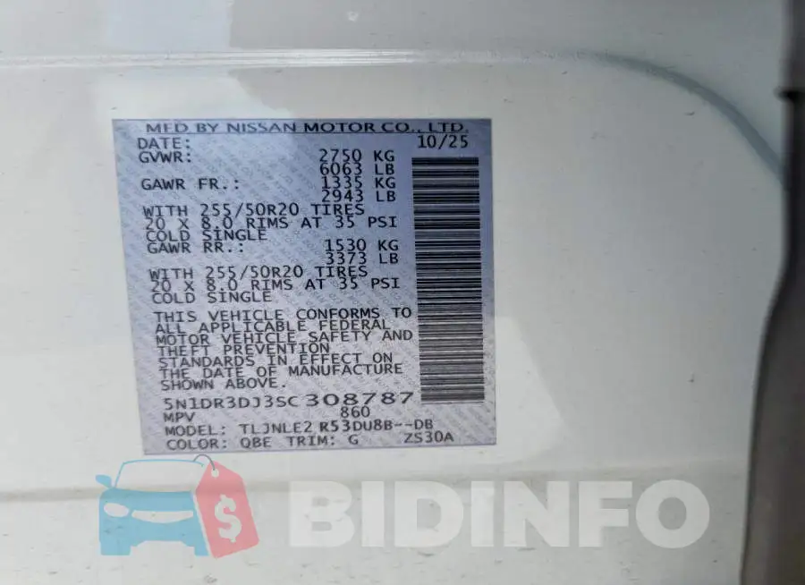 5N1DR3DJ3SC308787 Photo# 13
