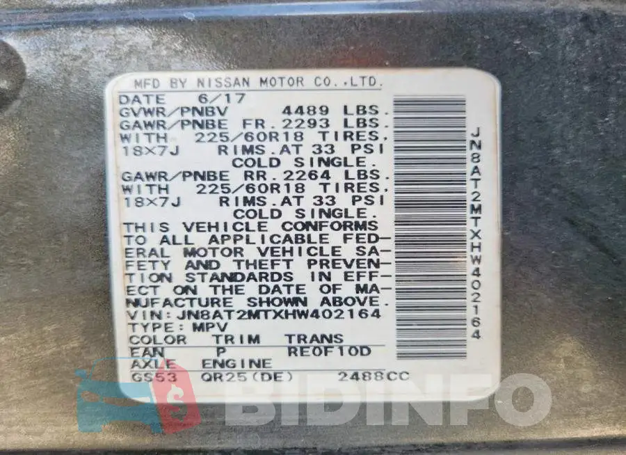 JN8AT2MTXHW402164 Photo# 13