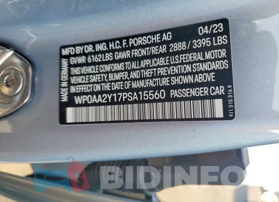 WP0AA2Y17PSA15560 Photo# 12