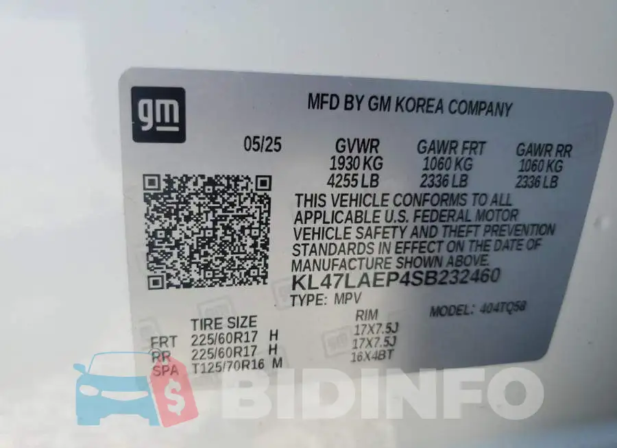 KL47LAEP4SB232460 Photo# 12