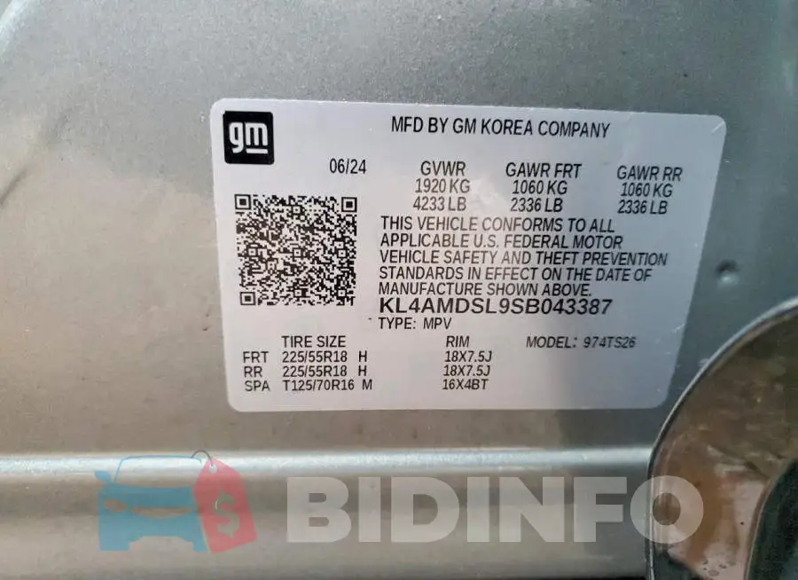 KL4AMDSL9SB043387 Photo# 14