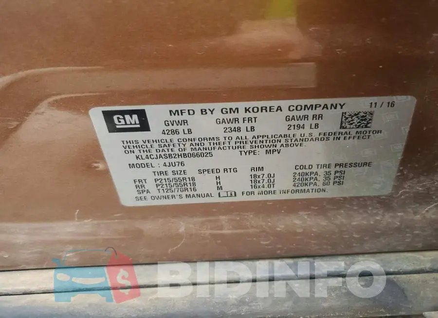 KL4CJASB2HB066025 Photo# 12
