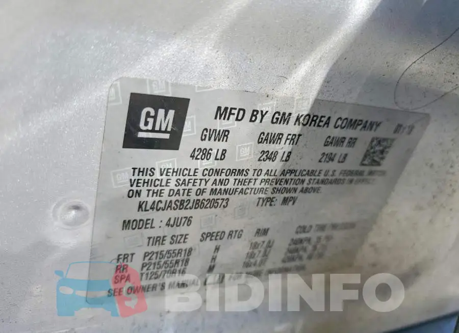 KL4CJASB2JB620573 Photo# 14