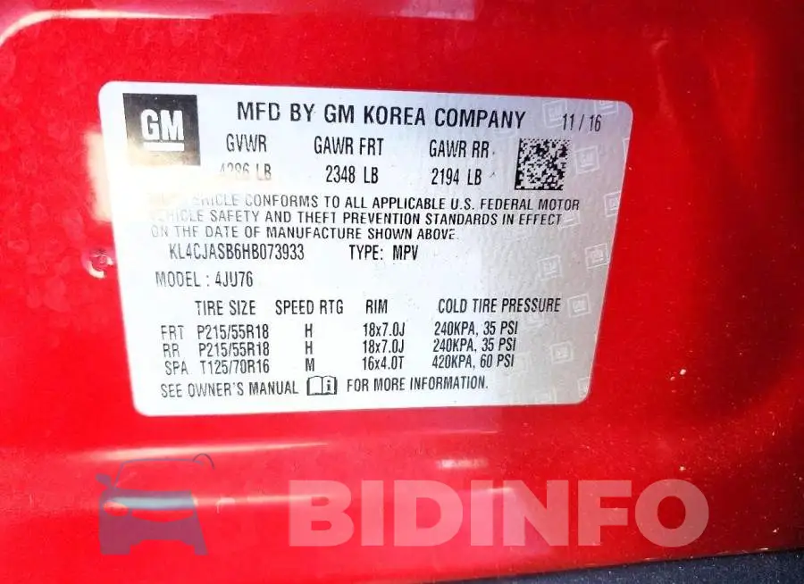 KL4CJASB6HB073933 Photo# 13