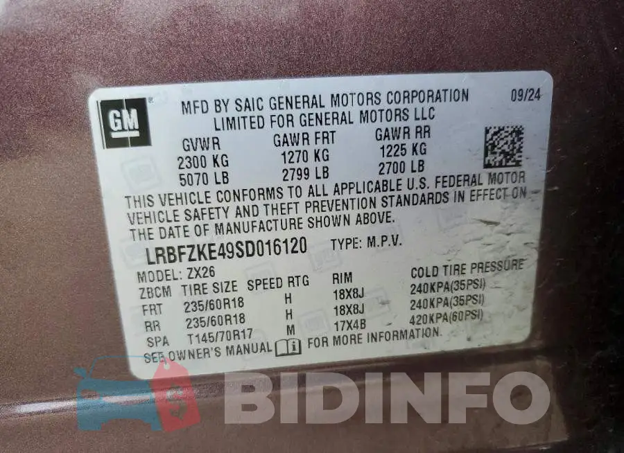 LRBFZKE49SD016120 Photo# 13