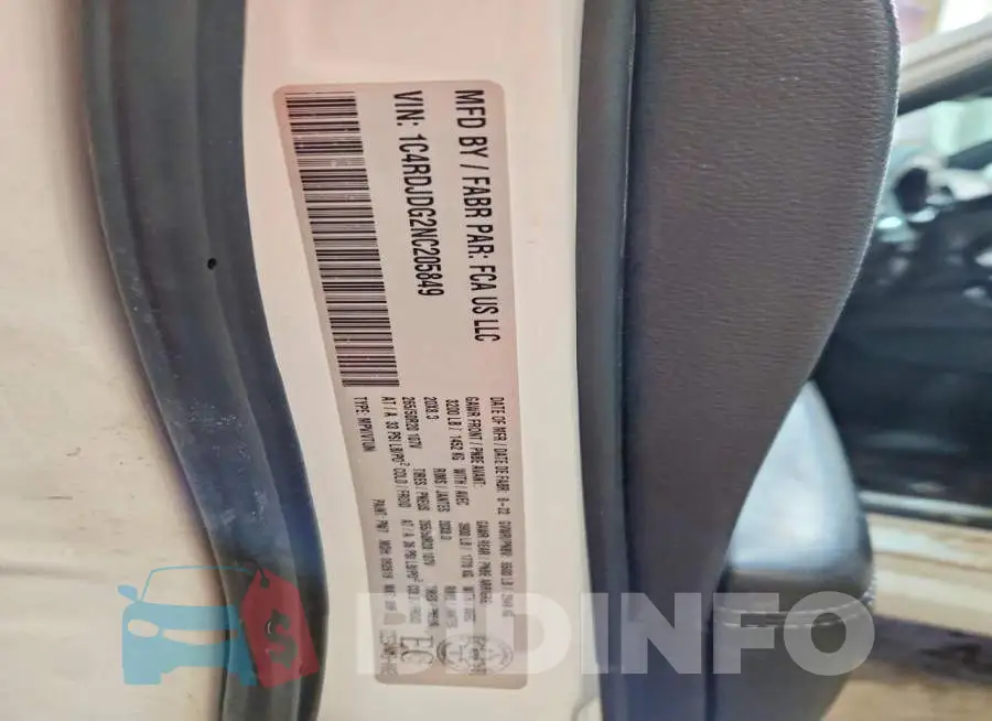 1C4RDJDG2NC205849 Photo# 14