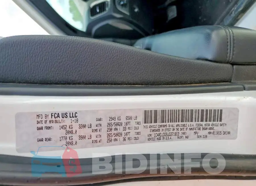 1C4RDJDG9JC271812 Photo# 13