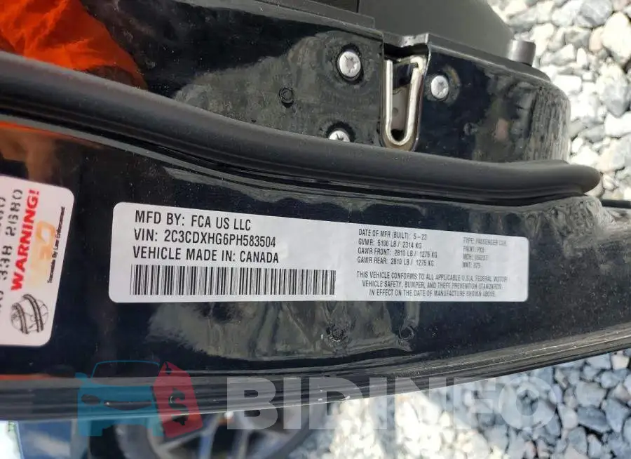 2C3CDXHG6PH583504 Photo# 12
