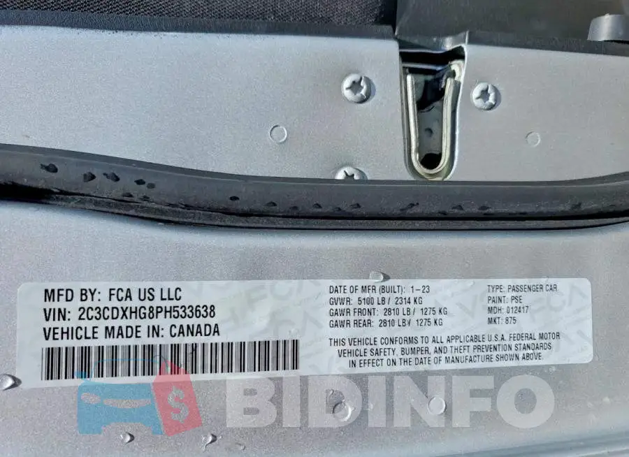 2C3CDXHG8PH533638 Photo# 13