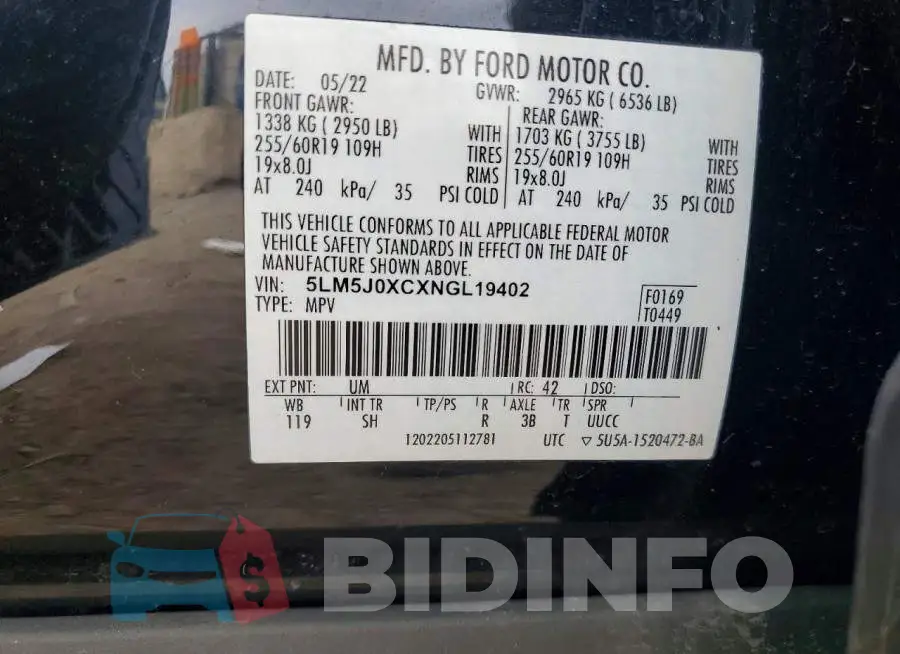 5LM5J0XCXNGL19402 Photo# 13