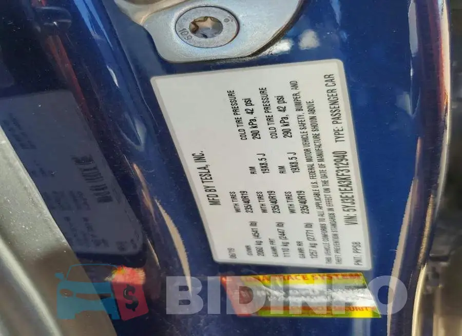 5YJ3E1EA3KF312940 Photo# 12