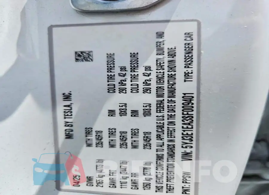5YJ3E1EA3SF009401 Photo# 12
