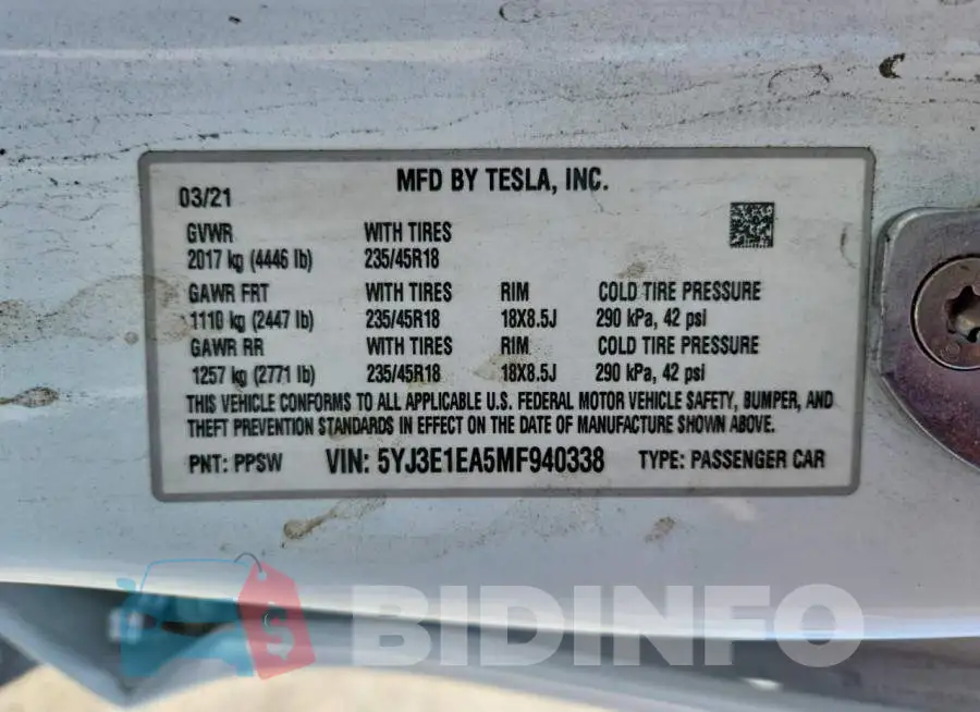5YJ3E1EA5MF940338 Photo# 12