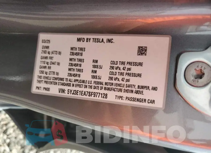 5YJ3E1EA7SF977128 Photo# 13